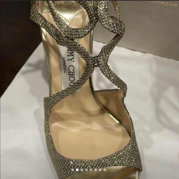 Jimmy Choo Glitter Light Bronze Pump-7.5 - Picture 2 of 7